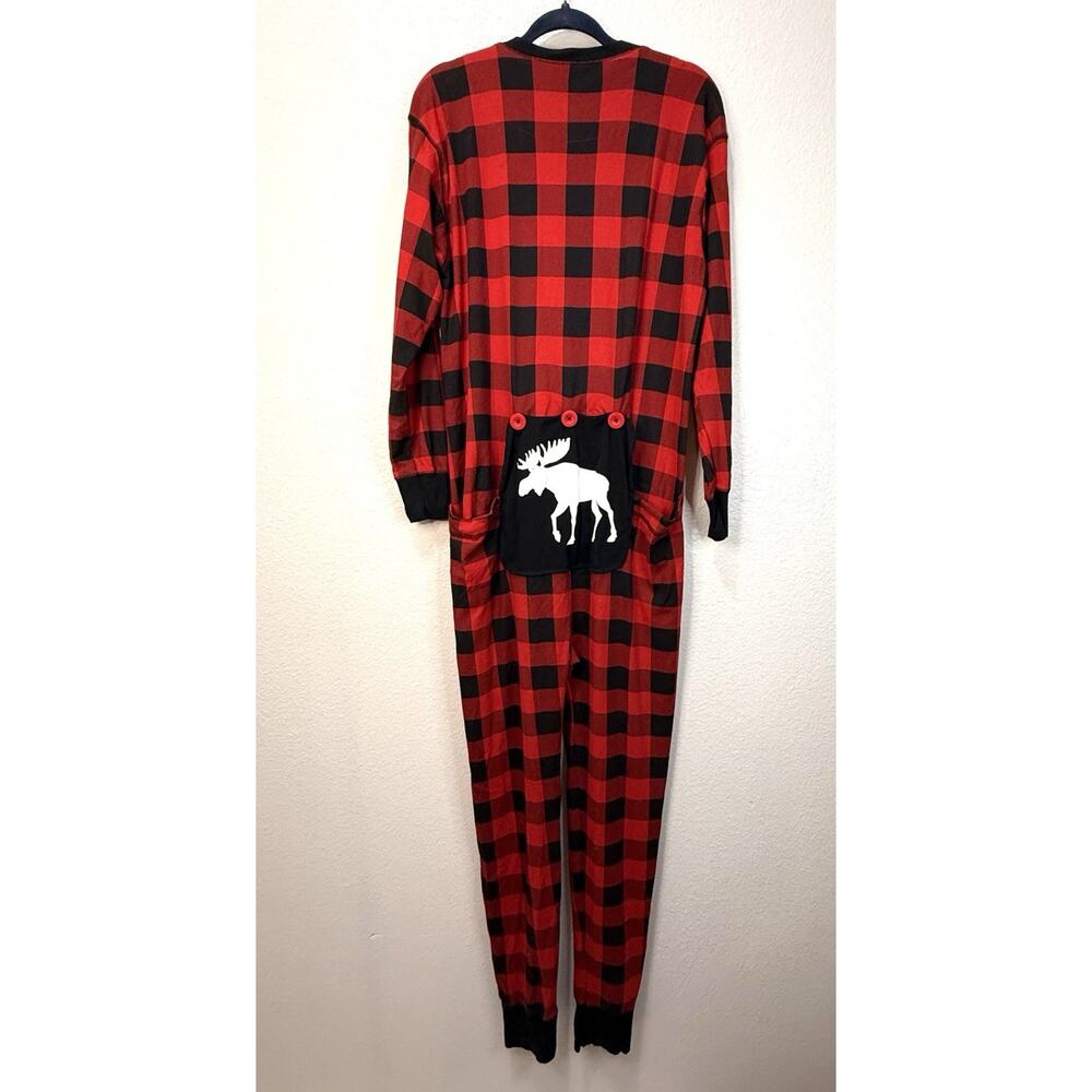 Alaska Cruise Pajamas M Moose Buffalo Plaid Union Suit Little Blue House Hatley